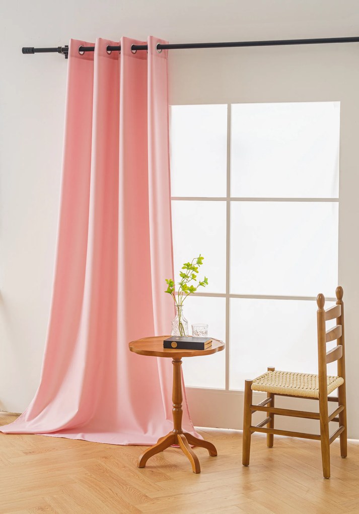 OXFORD LIGHT rózsaszín függöny 140x250 cm Felfüggesztés: Hullámos sínszalag