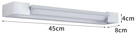 Brilagi-LED Fürdőszobai világítással ellátott tükör AQUA LINE LED/12W/230V 45 cm IP44 matt króm