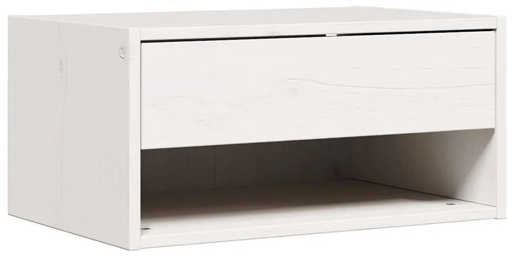 Éjjeli asztal fiókkal Fehér 50 x 32.5 x 24 cm Tömör fenyőfa
