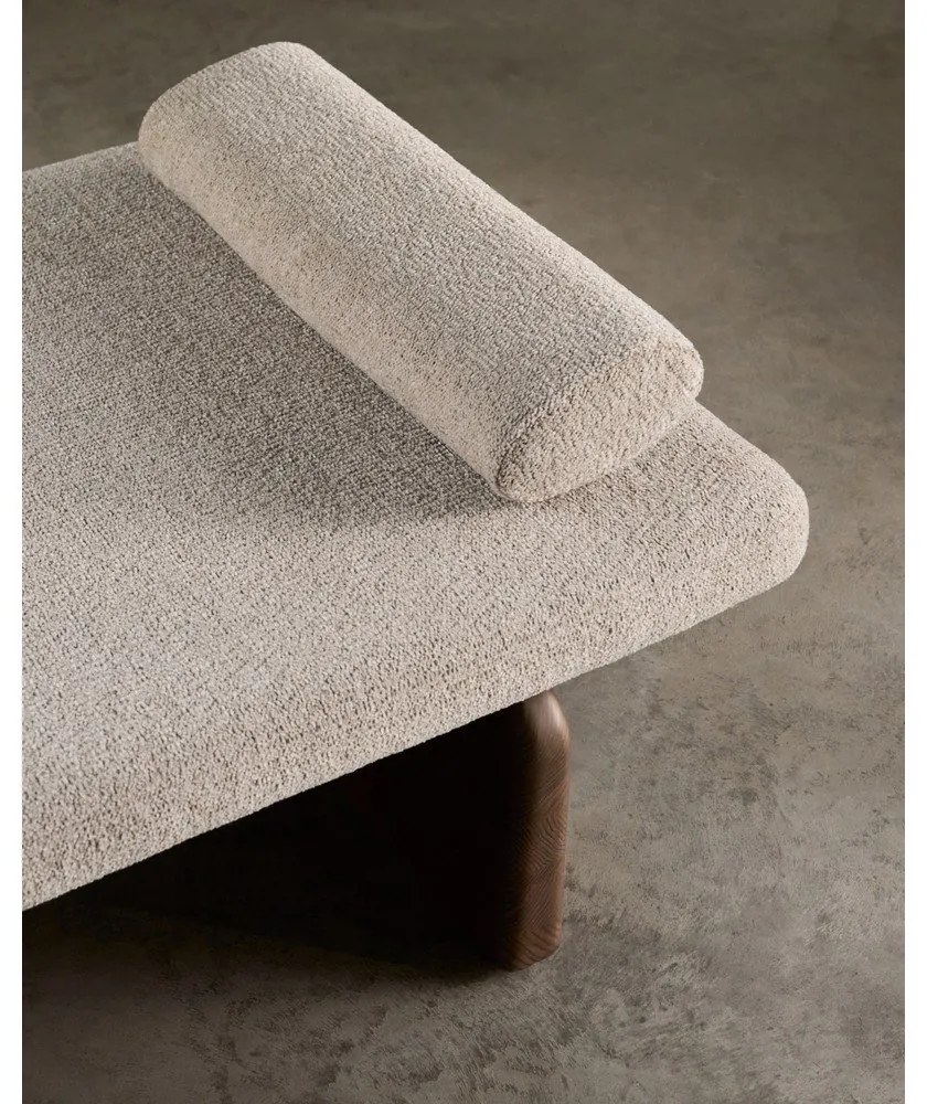 Bézs-sötét natúr színű zsenília heverő (variálható sarok) Topaz – Kave Home