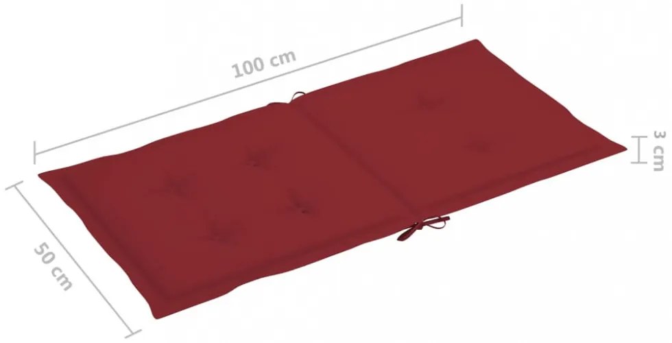 6 db bordó oxford szövet háttámlás székpárna 100x50x3 cm