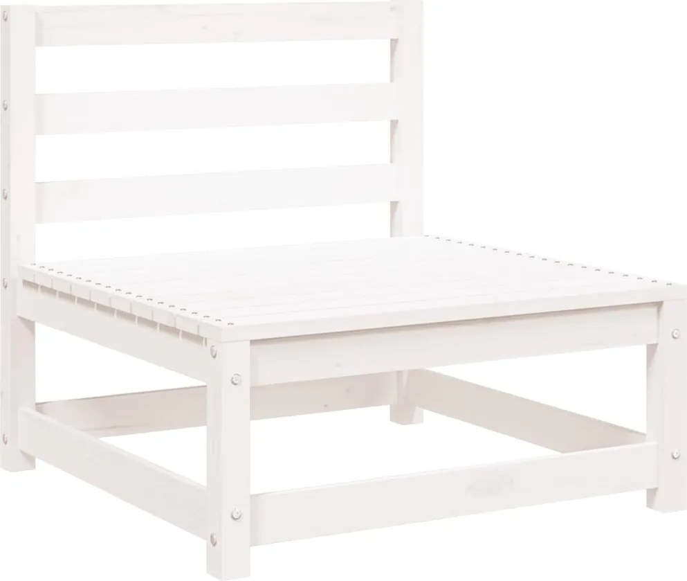 vidaXL fehér tömör fenyőfa kerti középső kanapé