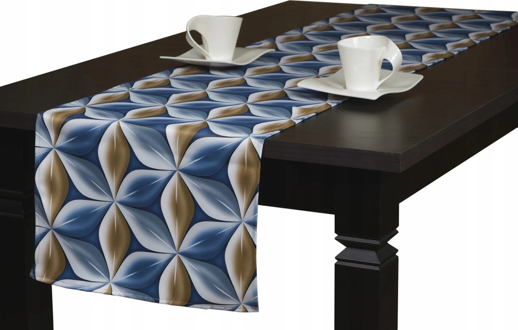 Futópad Abrosz Asztalra Nappali Dekoráció 40x120 Modern Minta Élénk Szín