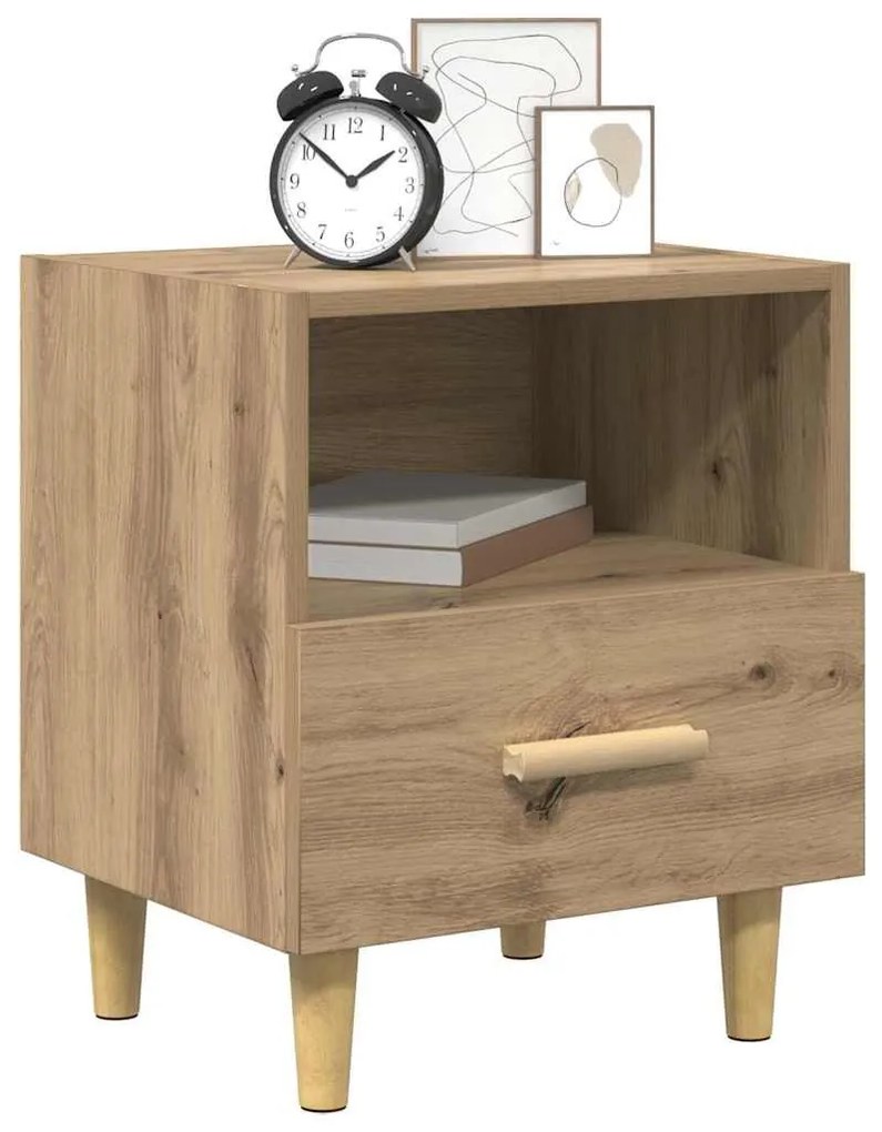 Éjjeliszekrény 2 pcs kézműves tölgy 40 x 35 x 47.5 cm Faanyag