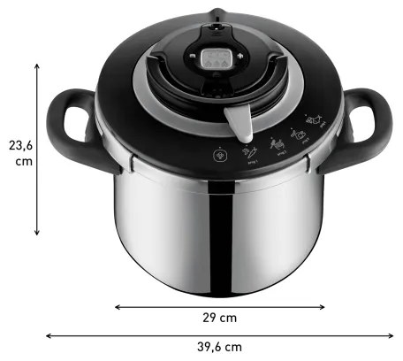 Tefal CLIPSO+ CHEF 8 l rozsdamentes kukta, nyomásfőző edény