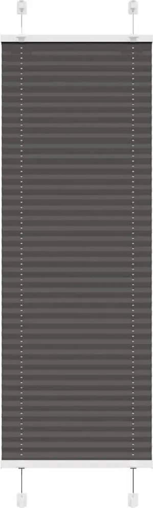 vidaXL pliszírozott redőny fekete 50x150 cm szövetszélesség 49,4 cm
