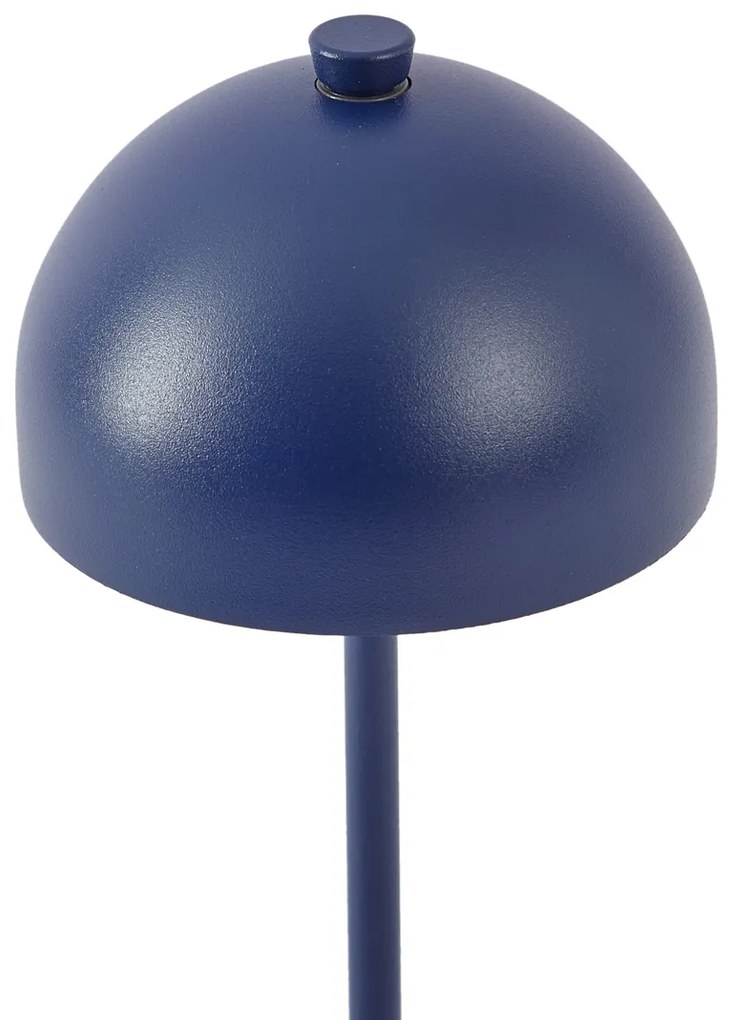 Kék asztali lámpa LED-del, IP54-es, újratölthető, töltőállomással - Squirrel