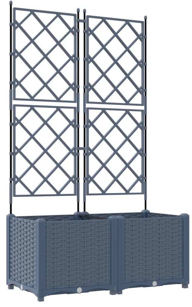 Trellis-szel ellátott Kerti Ültető 2 db Szürke 80x40x143 cm