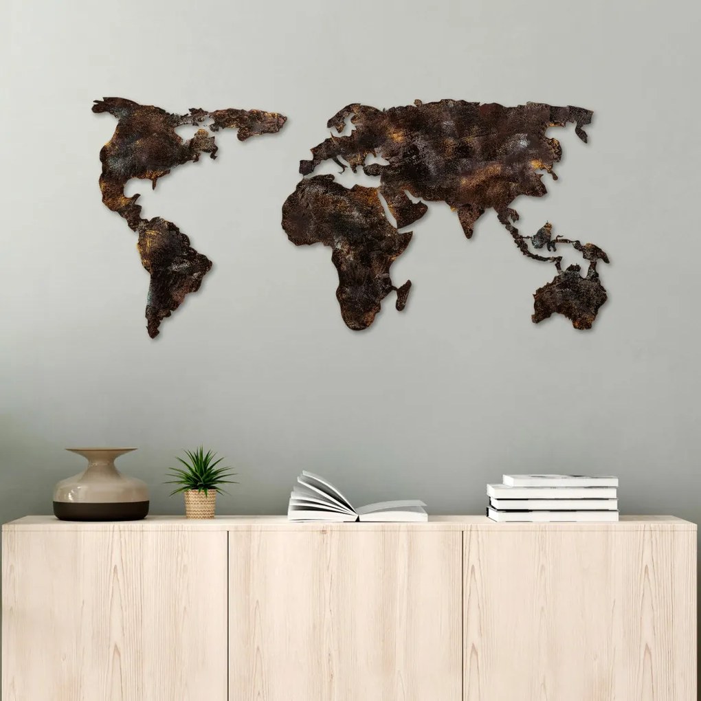 World fém fali dekoráció, 127 cm