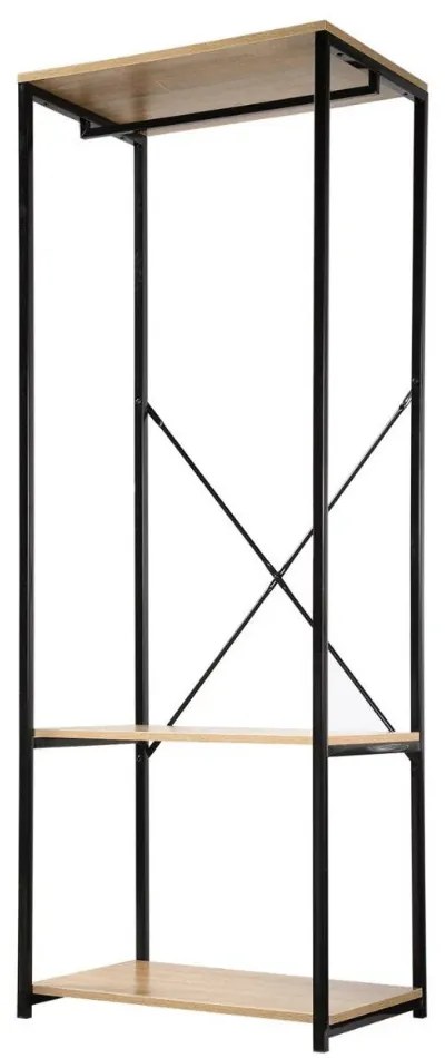 Intenso Home ruhafogas polcokkal 60 x 167cm sonoma tölgy | Előszobai ruhatároló cipőtartóval / nyitott gardrób