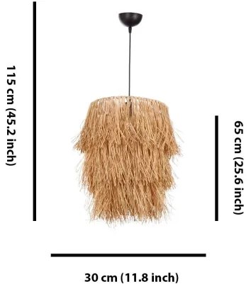 Kábelre függeszthető TASSEL függőlámpa 1xE27/40W/230V raffia