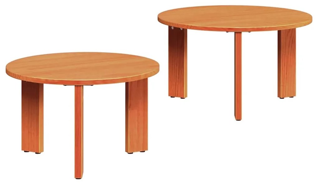 Dohányzóasztal 2 pcs Viaszbarna 47.5 x 47.5 x 27 cm