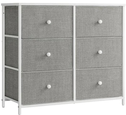 Komód fiókos HESTO 80x71 cm, fehér/szürke