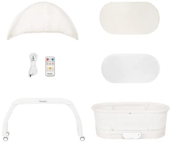 Lionelo - CORAL White kiságy mérleggel