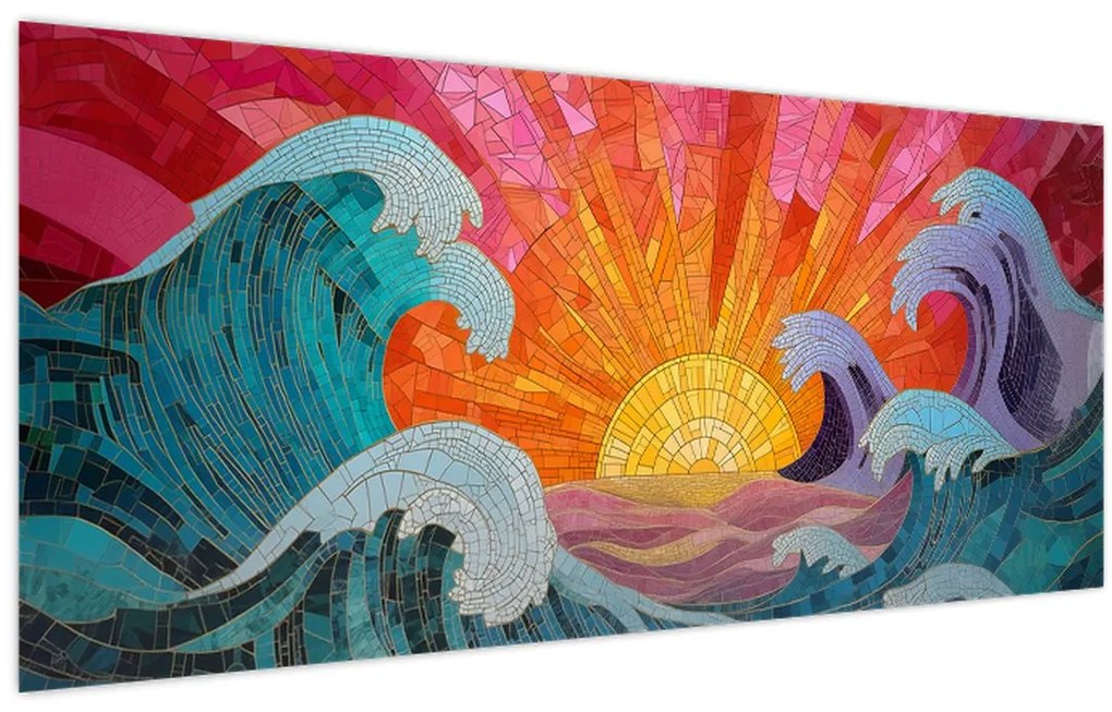 Kép - Hullámmozaik (120x50 cm)