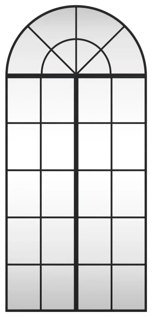 fekete ívelt vas fali tükör 60x130 cm