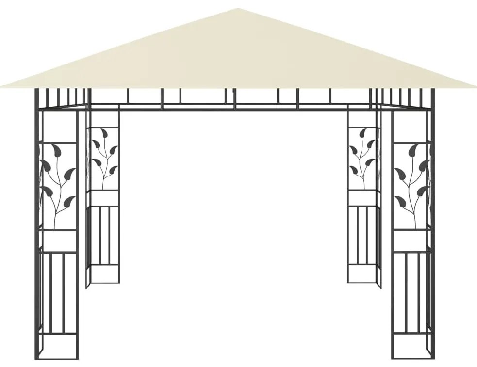 Krémszínű pavilon szúnyoghálóval 3 x 3 x 2,73 m 180 g/m²