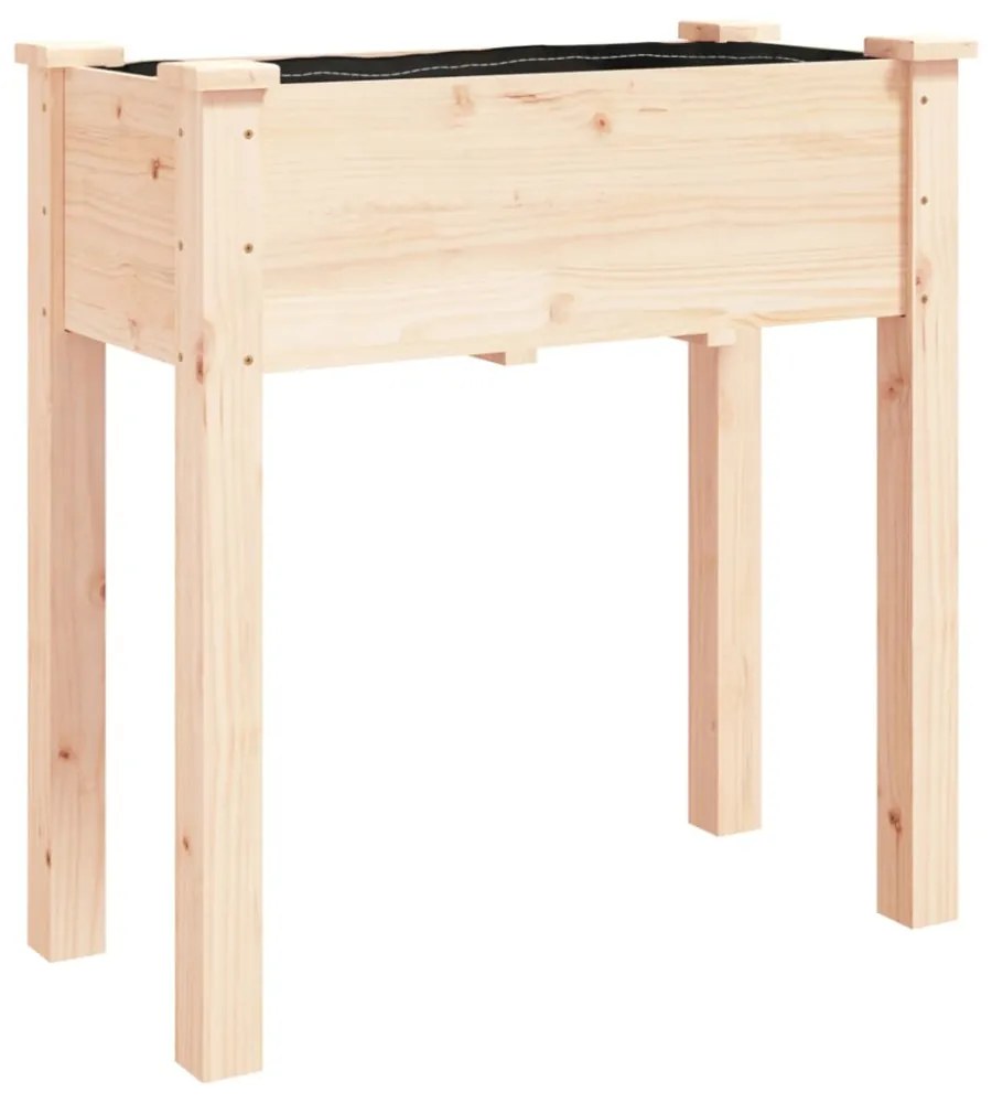 tömör fenyőfa kerti ültetőláda béléssel 71 x 37 x 76 cm