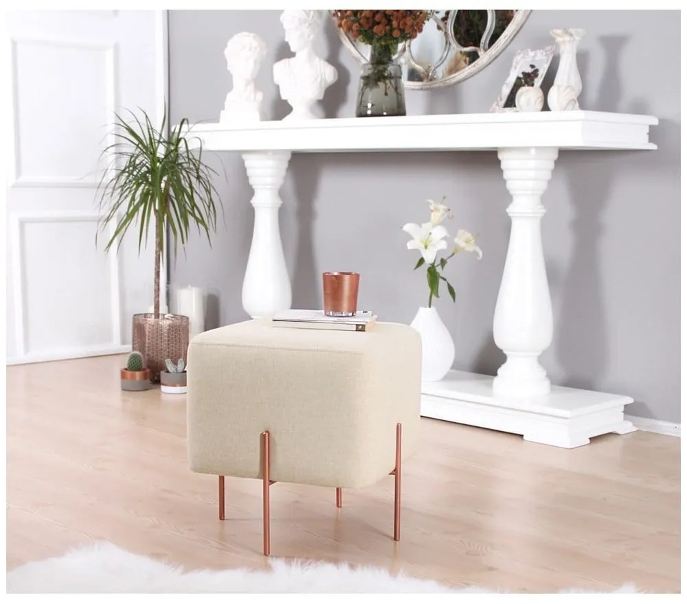 Krémszínű puff Copper – Artie