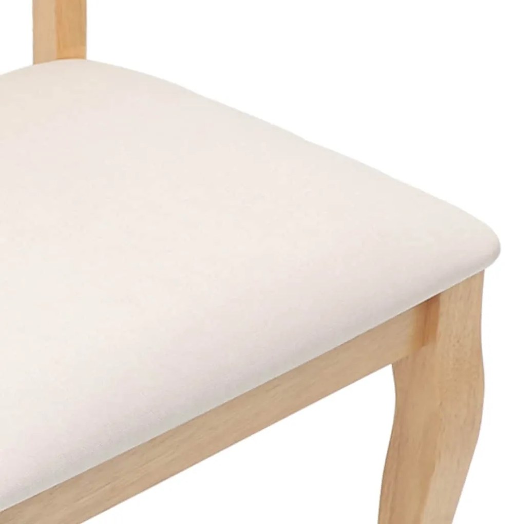 2 db természetes tömörfa gumiból készült étkezőszékek párnákkal