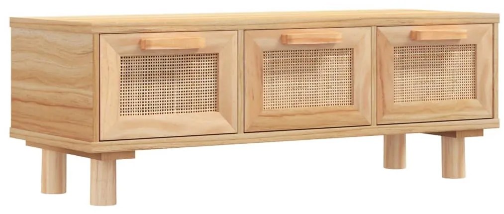 Barna szerelt fa és tömör fenyőfa dohányzóasztal 80x40x30 cm