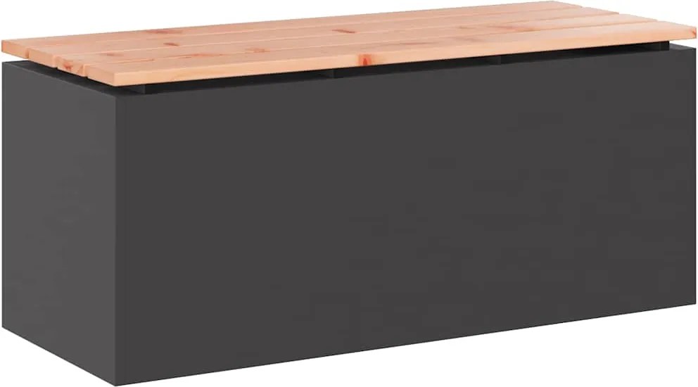 vidaXL Kerti pad Fekete 100 x 40 x 43 cm Acél