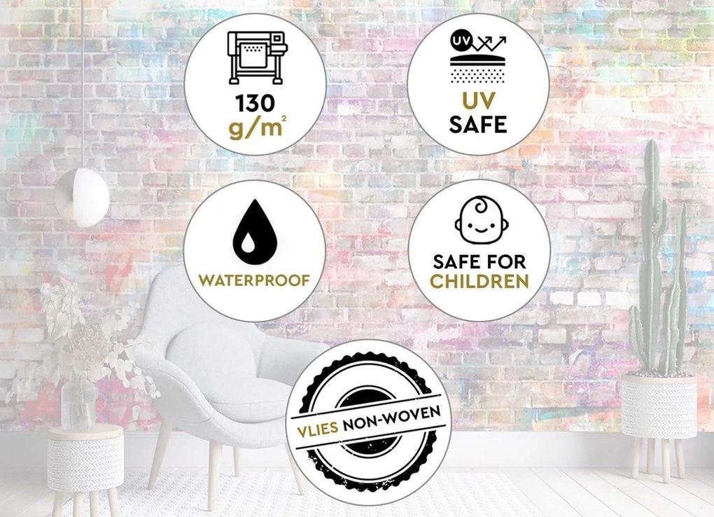 Gario Fotótapéta Színes téglafal Anyag: Vlies, Méret: 400 x 280 cm