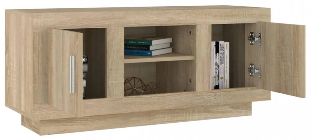 sonoma tölgyszínű szerelt fa TV-szekrény 102x35x45 cm