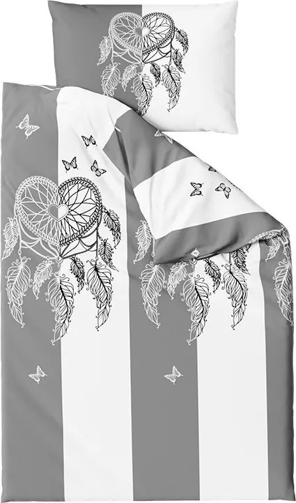 Mikroszálas ágyneműhuzat TIRSO szürke-fehér Ágyneműhuzat mérete: 70 x 90 cm | 140 x 220 cm