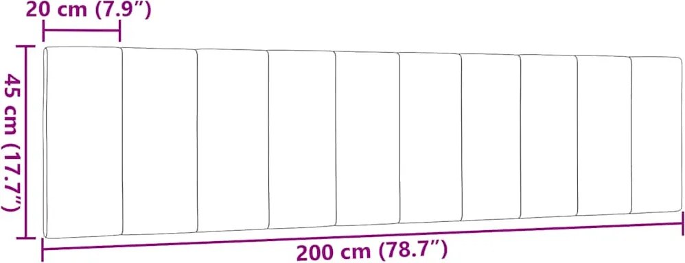 sötétszürke szövet fejtámla párna Hanko 200 cm