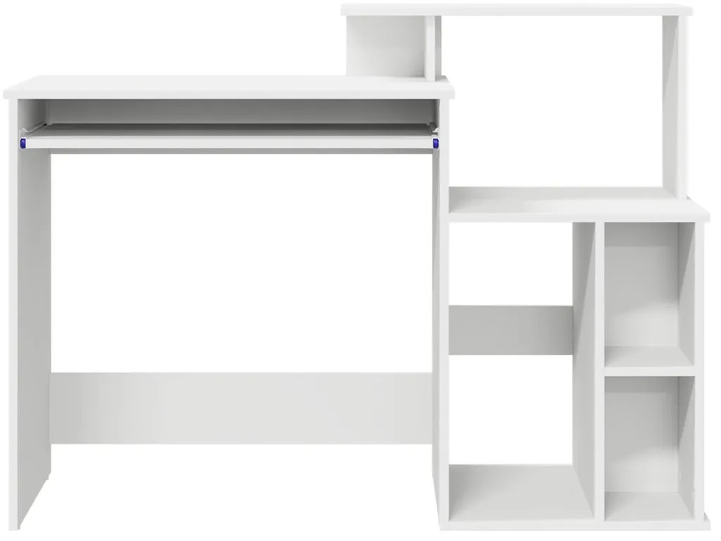 Íróasztal tárolóval Fehér 120.5x44x88.5 cm MDF