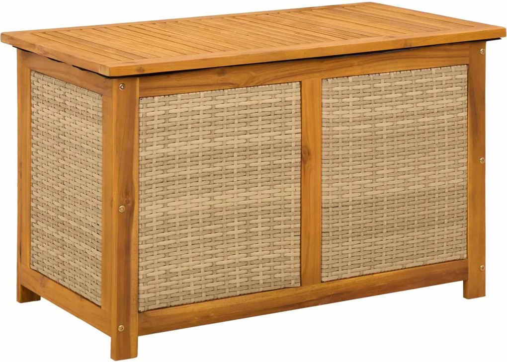 vidaXL Kerti Tároló Doboz 185 L Tömör Akácfa 90 x 50 x 56 cm Bézs
