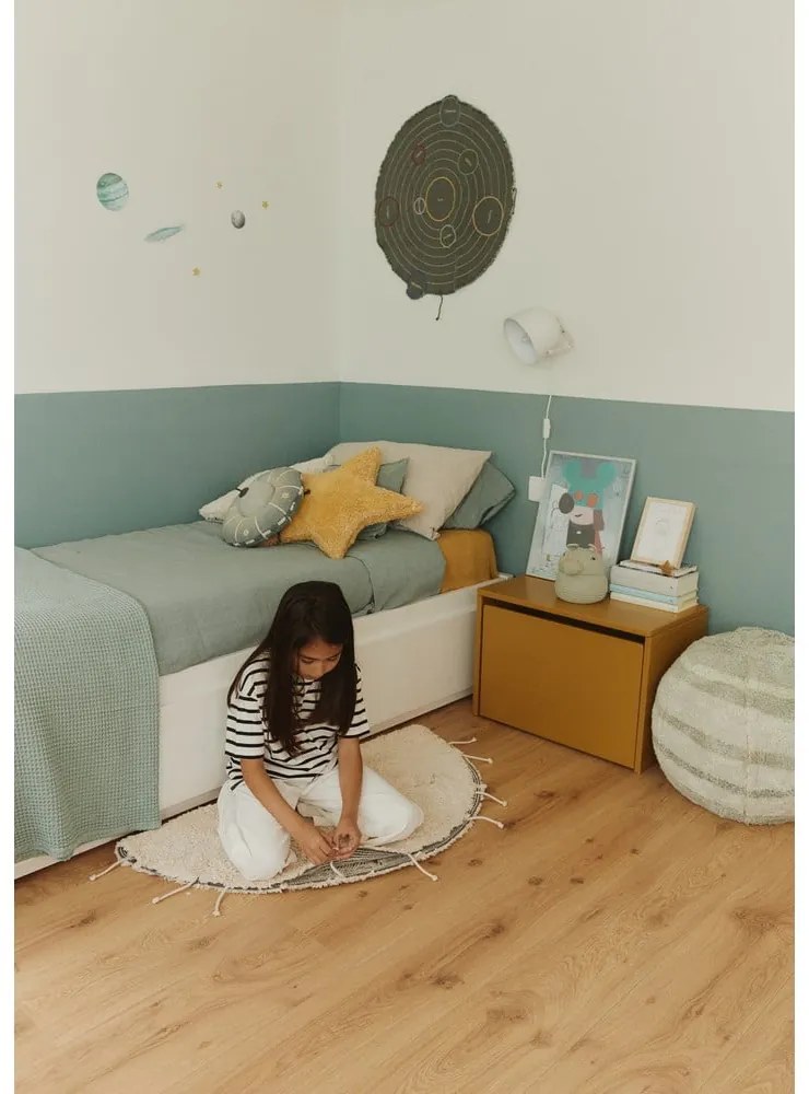 Krémszínű mosható kézi szövésű pamut kerek szőnyeg ø 100 cm Moon Multishape – Lorena Canals