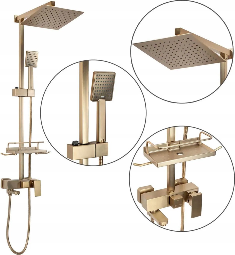 Zuhanyzó szett Arany Csiszolt Rea Jack Kifolyócső