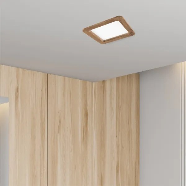 LED Beépíthető lámpa WOODY SPOT LED/17W/230V 3000K dió 18,5x18,5 cm