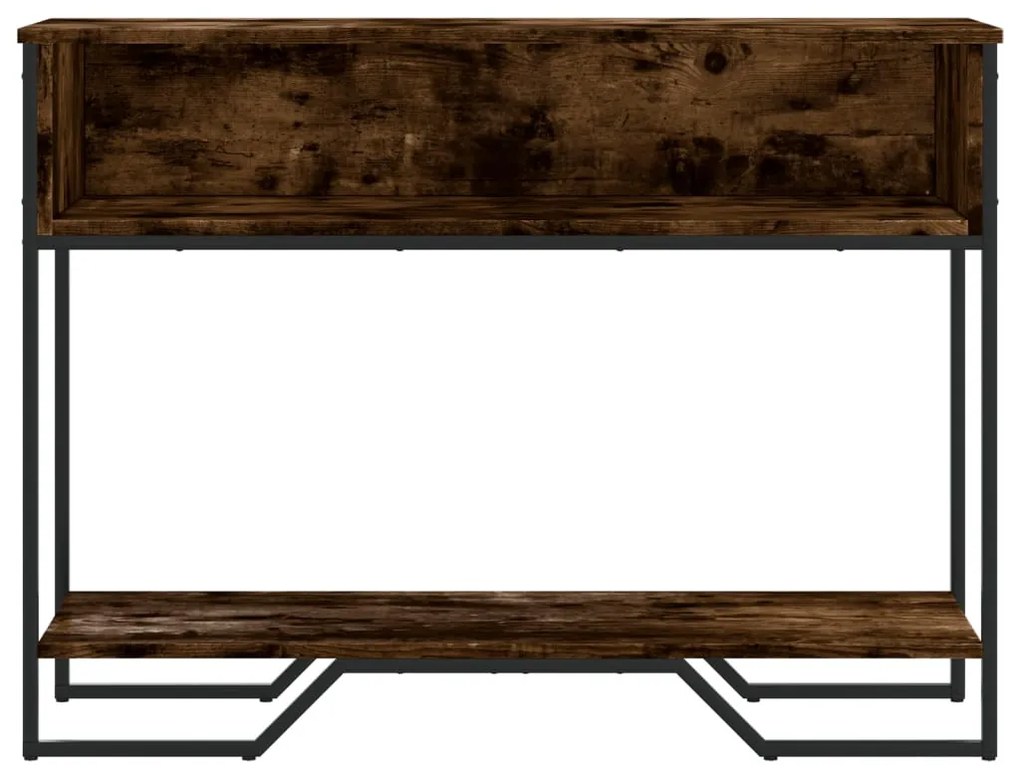 füstös tölgy színű szerelt fa tálalóasztal 100x35x74,5 cm