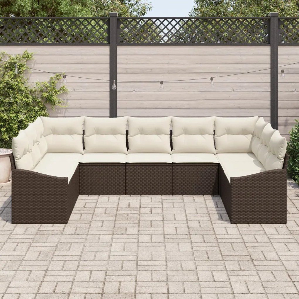 9 részes Kert Sofa Szett Párnákkal
