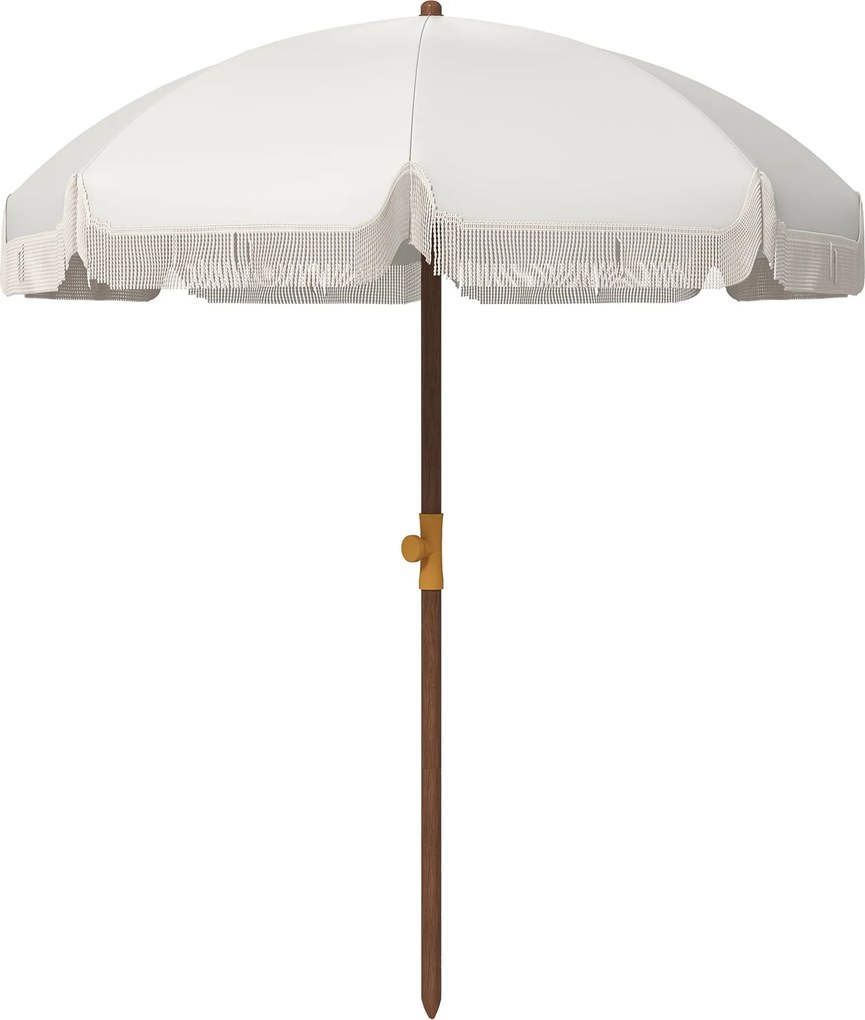 Outsunny Strandernyő Bőrönddel Ø190x210 cm Teraszi Napernyő 8 Rúddal, Kézi Nyitás, UV Ellenálló, Vízálló | Aosom