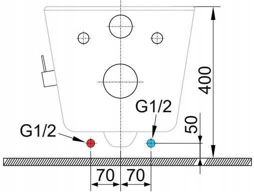 Sanovit AVVA - fali WC - BEÉPÍTETT bidé funkcióval - rimless - perem nélküli - mély öblítésű