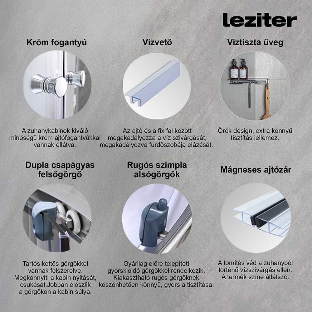 Mila hidromasszázs zuhanykabin fehér 90x90x215 cm