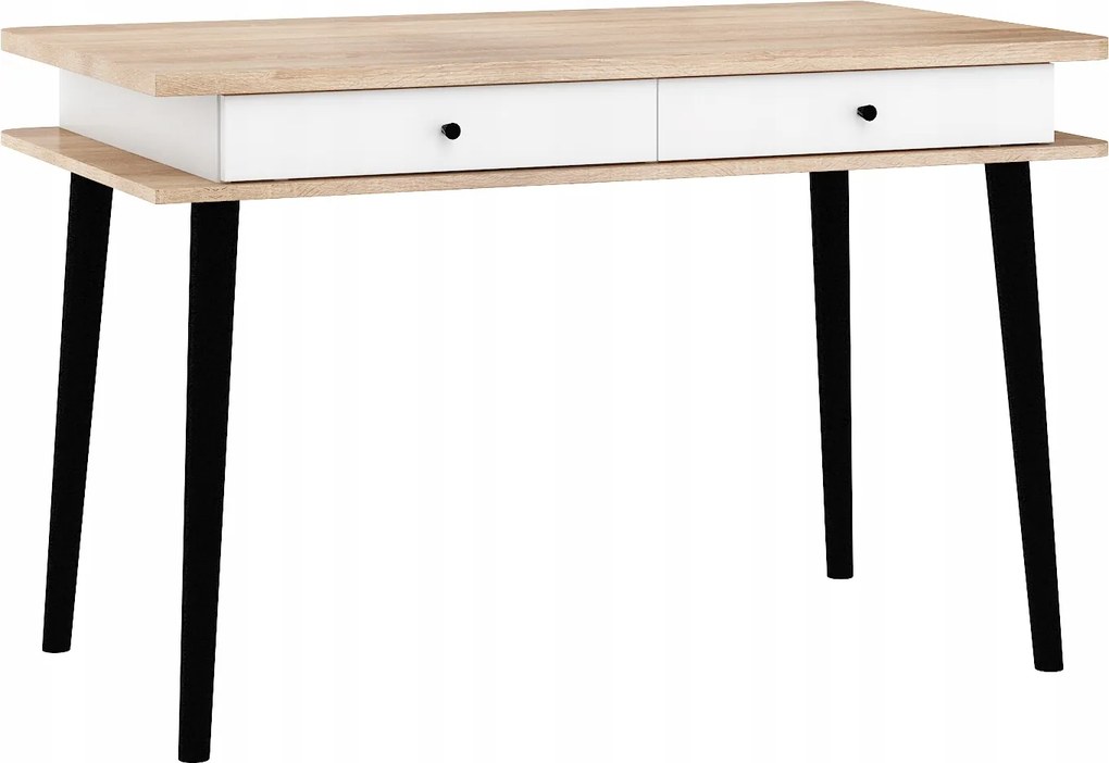 Íróasztal 120 cm Dolce DOL-02 sonoma fehér fényes