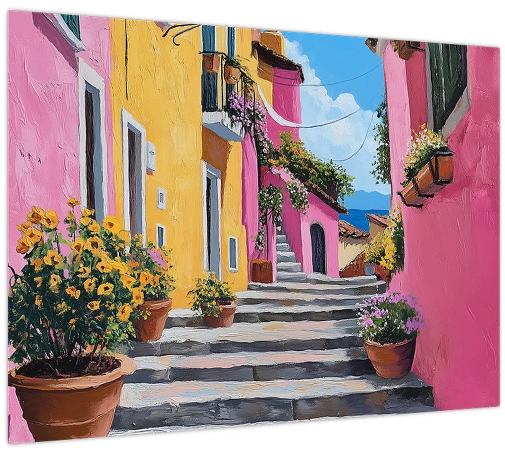 Kép - Rózsaszín sikátor (70x50 cm)