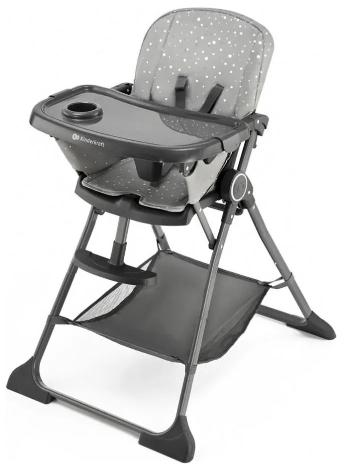 KINDERKRAFT - Gyermek étkezőszék FOLDEE szürke