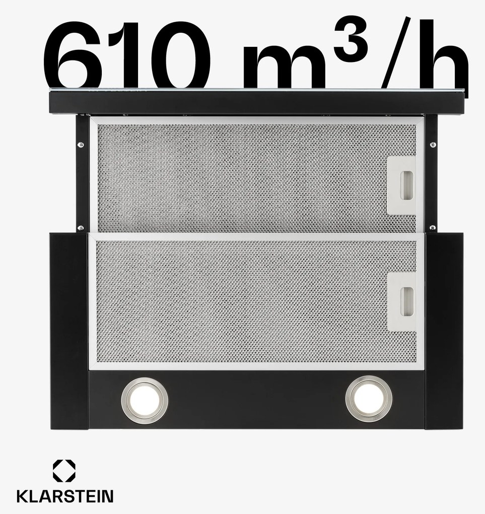 Klarstein Vinea, beépíthető páraelszívó, lapos konstrukció, 60 cm, fekete