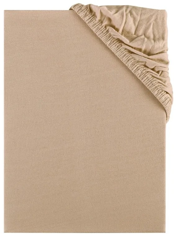EMI capuccino 100% pamutjersey gumis lepedő, 90x200-as lap