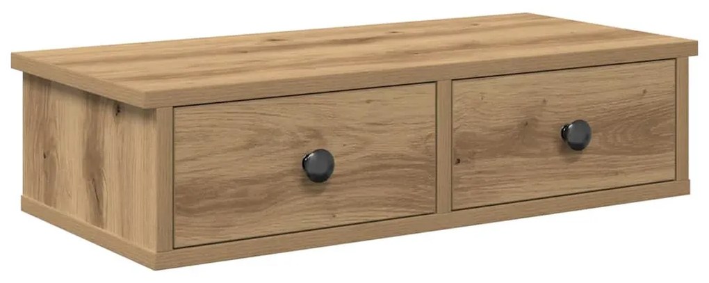 Falipolc fiókokkal artisian tölgy 60x28x15 cm műszaki fa