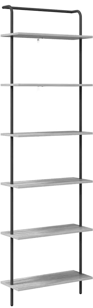 Könyvespolc Szürke sonoma 60 x 24 x 203 cm Faanyag