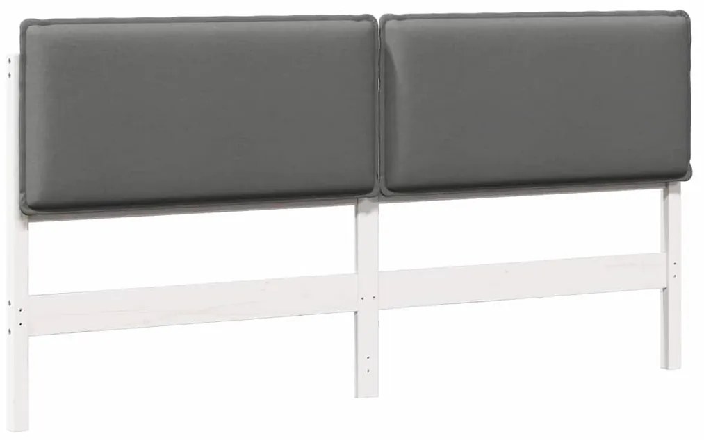 Kárpitozott fejtámla fejtámlával Fehér és világosszürke 200 cm