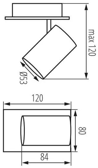 Lámpa Mennyezeti lámpatest VENETO, IP20, max. 20W, 1 x GU10, kör, fehér