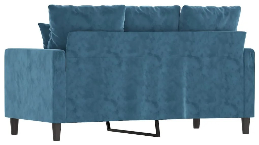 kétszemélyes kék bársony kanapé 120 cm